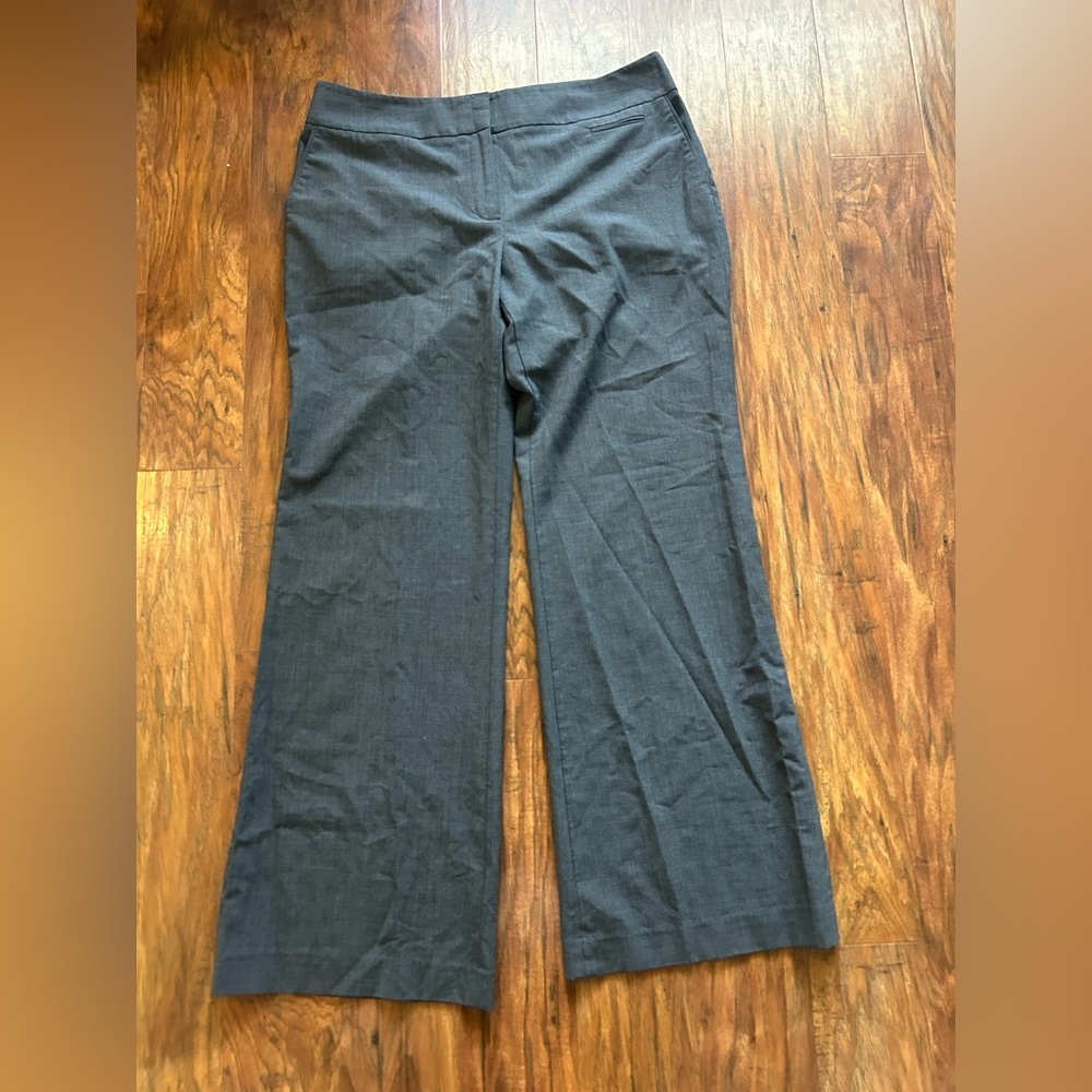 Ann Taylor LOFT Charcoal Wool Wide-Leg Pants